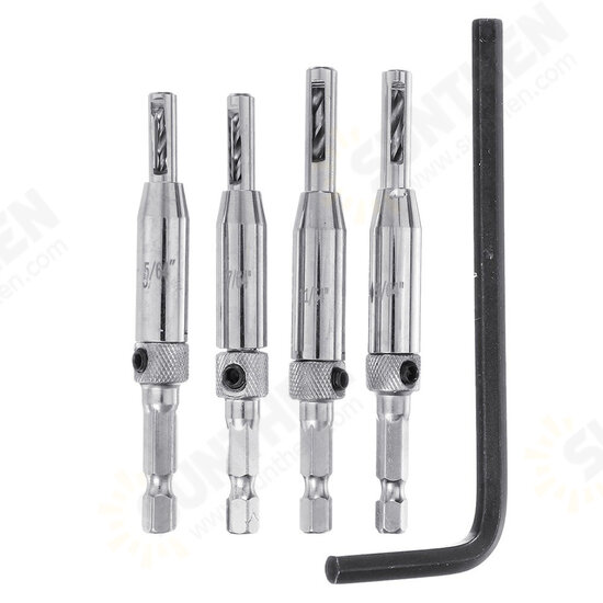 4Pcs Professional Doors Self Centering Hinge Hardware Drill Bit Set 4Pcs Professional Doors Self Centering Hinge Hardware Drill Bit Set