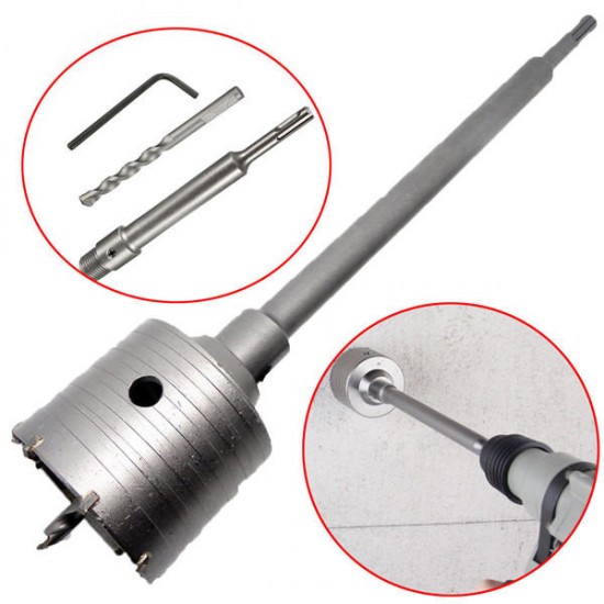 50mm SDS Plus Shank Hole Saw Cutter Concrete Cement Stone Wall Drill Bit with Wrench