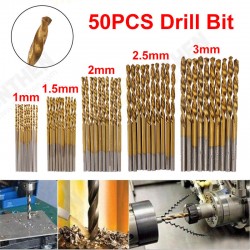50pcs Titanium Coated High Speed Steel Twist Drill Bit1/1.5/2/2.5/3mm Twist Drill BitWoodworking 50pcs Titanium Coated High Speed Steel Twist Drill Bit1/1.5/2/2.5/3mm Twist Drill BitWoodworking