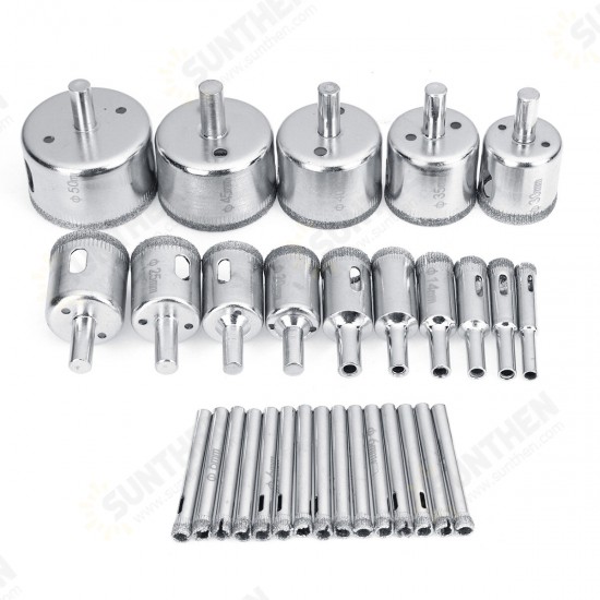 5/35Pcs 6-50mm Diamond Hole Saw Drill Bit Set Tile Ceramic Glass Marble Drill Cutter