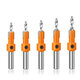 5Pcs 10mm Carbide Tip HSS Woodworking Countersink Drill Router Bit Set 8mm Shank Screw Extractor Remon Demolition for Wood Milling Cutter