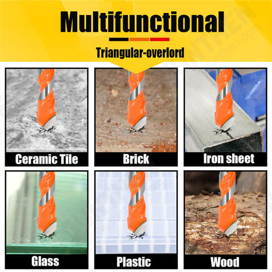 5Pcs 6/8/10/12mm Triangular-overlord Handle Multifunctional Auger Drill Bits For Tile Glass Wall Wood 5Pcs 6/8/10/12mm Triangular-overlord Handle Multifunctional Auger Drill Bits For Tile Glass Wall Wood