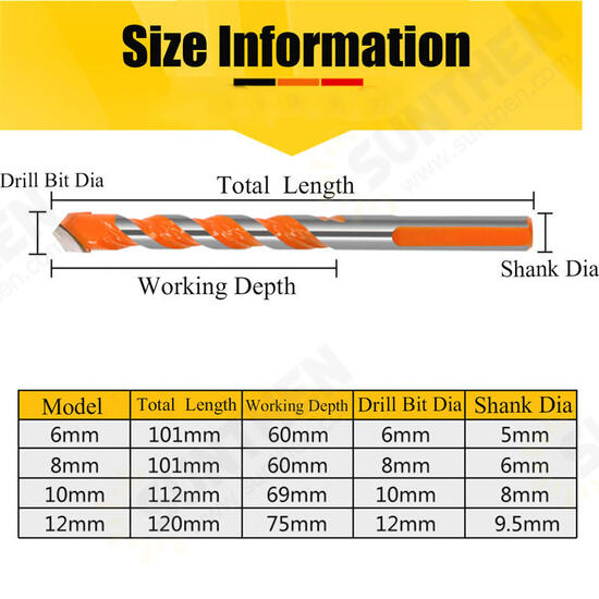 5Pcs 6/8/10/12mm Triangular-overlord Handle Multifunctional Auger Drill Bits For Tile Glass Wall Wood 5Pcs 6/8/10/12mm Triangular-overlord Handle Multifunctional Auger Drill Bits For Tile Glass Wall Wood