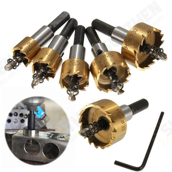 5Pcs High Speed Steel Drill Bits 16-30mm Hole Saw Cutter Set