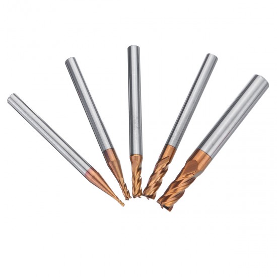 5pcs 1-5mm 4 Flute End Mill Milling Cutter CNC Tools Set