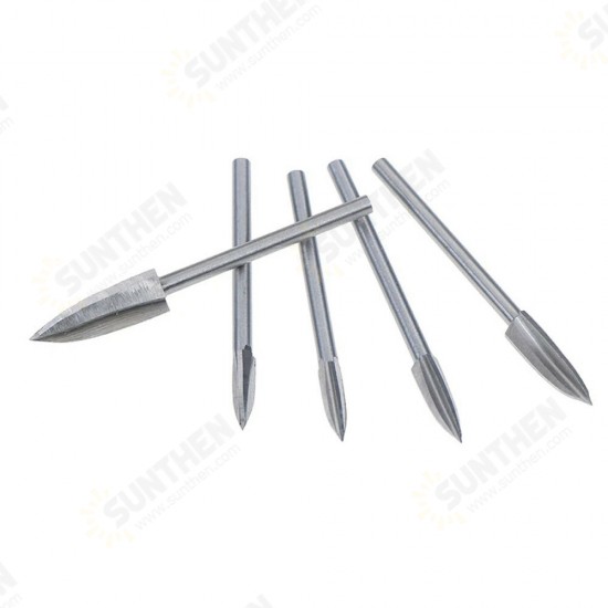 5pcs 3mm Shank Wood Carving Engraving Drill Bit Milling Cutter HSS Woodworking Tools 5pcs 3mm Shank Wood Carving Engraving Drill Bit Milling Cutter HSS Woodworking Tools