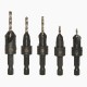 5pcs 82 Degree Countersink Drill Bit Set for Wood Quick Change Chamfered Adjustable Drilling Woodworking Tool 5pcs 82 Degree Countersink Drill Bit Set for Wood Quick Change Chamfered Adjustable Drilling Woodworking Tool