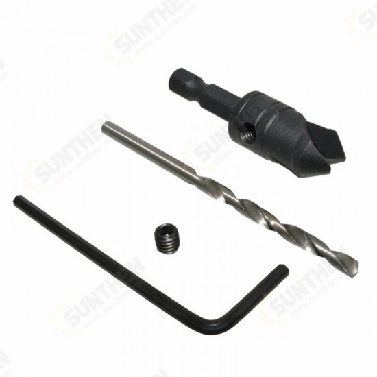 5pcs 82 Degree Countersink Drill Bit Set for Wood Quick Change Chamfered Adjustable Drilling Woodworking Tool 5pcs 82 Degree Countersink Drill Bit Set for Wood Quick Change Chamfered Adjustable Drilling Woodworking Tool