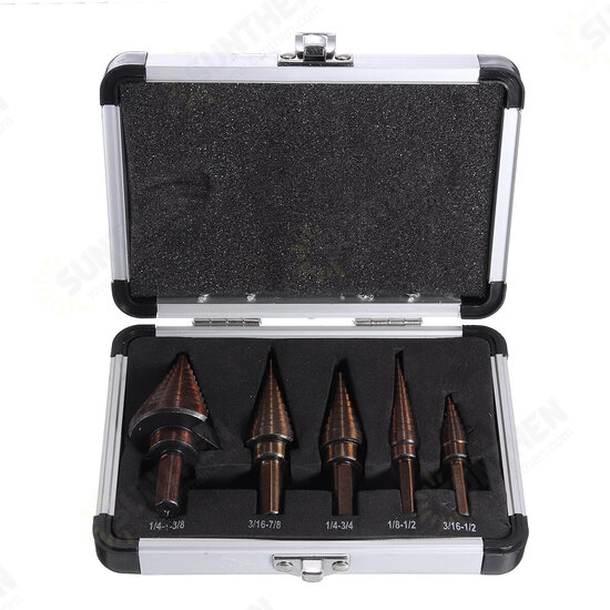 5pcs British HSS Triangle Handle Step Drill Aluminum Box Hole Saw Cutter 5pcs British HSS Triangle Handle Step Drill Aluminum Box Hole Saw Cutter