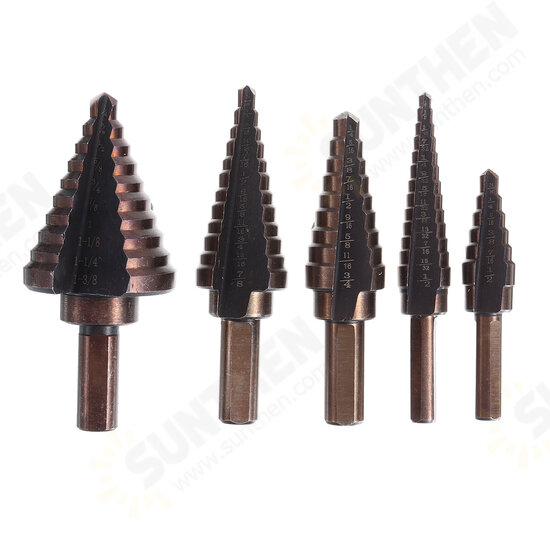 5pcs British HSS Triangle Handle Step Drill Aluminum Box Hole Saw Cutter 5pcs British HSS Triangle Handle Step Drill Aluminum Box Hole Saw Cutter