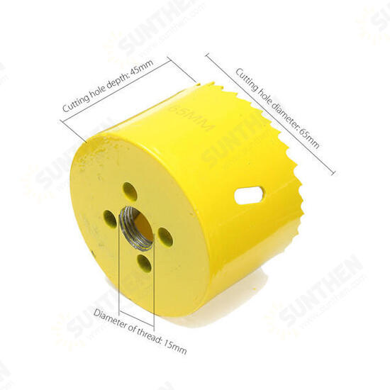 65mm M42 Metal Hole Saw Hole Saw Cutter Arbor Pilot Drill Bit Wood Plastic Hole Saw