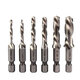 6Pcs 1/4 Inch M3-M10 Screw Tap HSS Combination Drill Tap Bit Set Hex Shank Deburr Countersink Bits