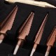 6Pcs HSS Bronze Coated Step Drill Bit With Center Punch Drill Set Hole Cutter Drilling Tool