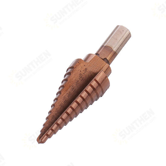 6Pcs HSS Bronze Coated Step Drill Bit With Center Punch Drill Set Hole Cutter Drilling Tool