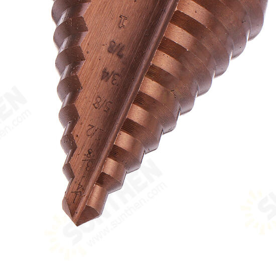 6Pcs HSS Bronze Coated Step Drill Bit With Center Punch Drill Set Hole Cutter Drilling Tool