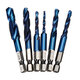 6Pcs M3-M10 1/4 Inch Hex Shank Metric Thread Blue Nano Coated HSS Drill and Tap Bits Screw Tap