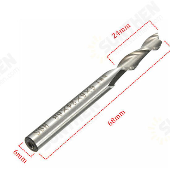 6mm 2 Flute HSS End Mill Cutter CNC Bit 6mm 2 Flute HSS End Mill Cutter CNC Bit