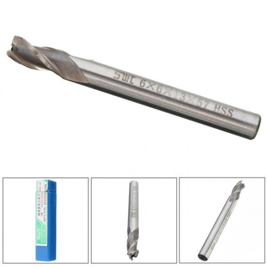 6mm 3 Flute HSS Aluminium Extra Long End Mill Cutter CNC Bit
