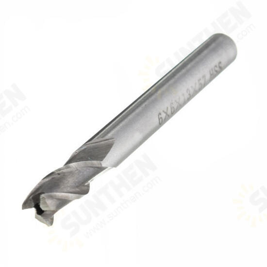 6mm 3 Flute HSS Aluminium Extra Long End Mill Cutter CNC Bit