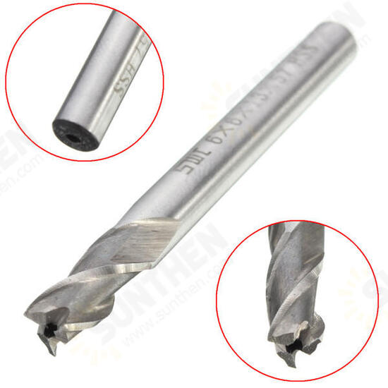 6mm 3 Flute HSS Aluminium Extra Long End Mill Cutter CNC Bit 6mm 3 Flute HSS Aluminium Extra Long End Mill Cutter CNC Bit