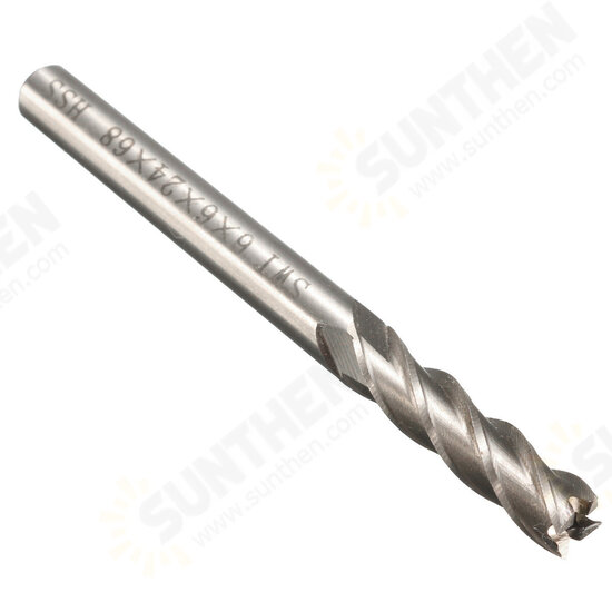 6mm Shank Aluminum Hard HSS Cutter Blade 6x6x24x68mm Lengthened End Mill Router Bit