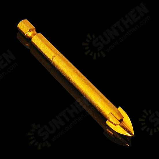 6mm Shank Titanium Carbide Glass Drill Bit Cross Spear Point Head Drill Bit 6mm Shank Titanium Carbide Glass Drill Bit Cross Spear Point Head Drill Bit