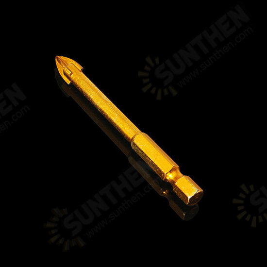 6mm Shank Titanium Carbide Glass Drill Bit Cross Spear Point Head Drill Bit 6mm Shank Titanium Carbide Glass Drill Bit Cross Spear Point Head Drill Bit