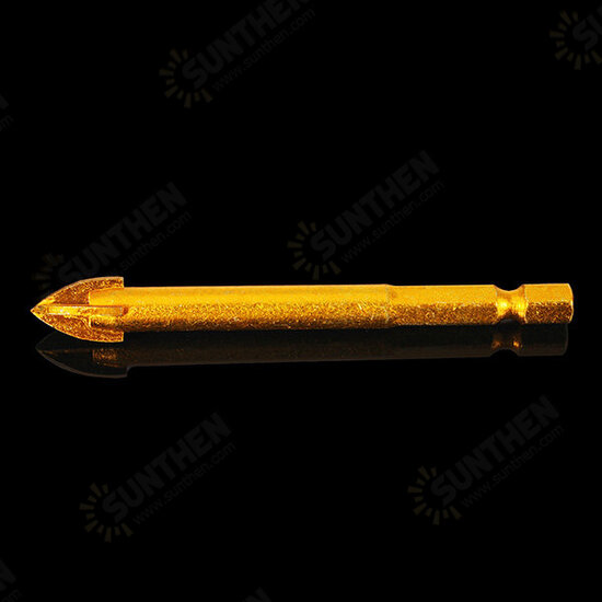 6mm Shank Titanium Carbide Glass Drill Bit Cross Spear Point Head Drill Bit 6mm Shank Titanium Carbide Glass Drill Bit Cross Spear Point Head Drill Bit