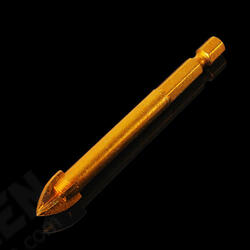 6mm Shank Titanium Carbide Glass Drill Bit Cross Spear Point Head Drill Bit