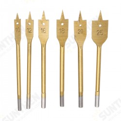 6pcs 10-25mm Flat Spade Wood Drill Hex Shank Woodworking Spade Drill Bit 6pcs 10-25mm Flat Spade Wood Drill Hex Shank Woodworking Spade Drill Bit