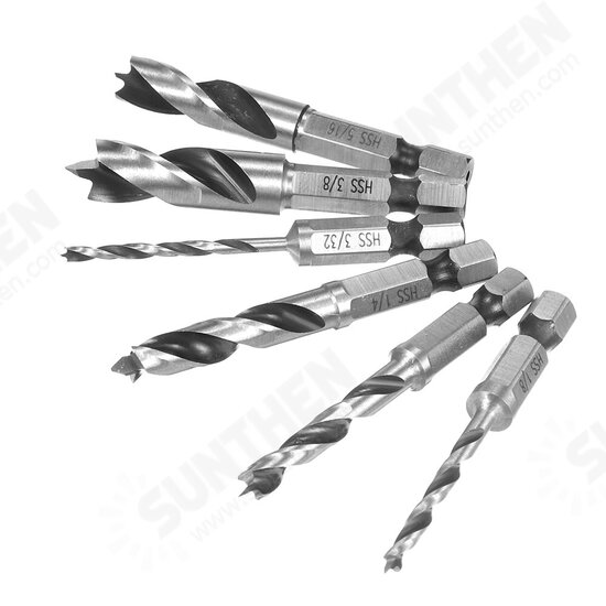 6pcs HSS 4241 Woodworking Drill Bits Set 1/4 Inch Quick Change Hex Shank Stubby Drill Bit 6pcs HSS 4241 Woodworking Drill Bits Set 1/4 Inch Quick Change Hex Shank Stubby Drill Bit