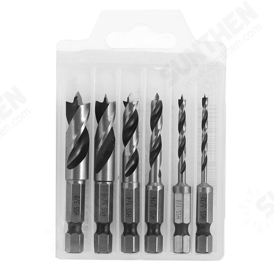 6pcs HSS 4241 Woodworking Drill Bits Set 1/4 Inch Quick Change Hex Shank Stubby Drill Bit 6pcs HSS 4241 Woodworking Drill Bits Set 1/4 Inch Quick Change Hex Shank Stubby Drill Bit