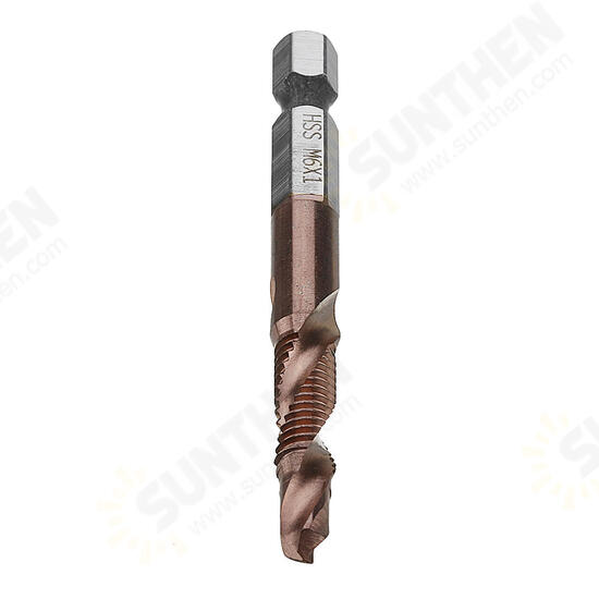 6pcs M3-M10 Combination Drill Tap Bit Set HSS 6542 AlTiN Coated Deburr Countersink Drill Bits 6pcs M3-M10 Combination Drill Tap Bit Set HSS 6542 AlTiN Coated Deburr Countersink Drill Bits