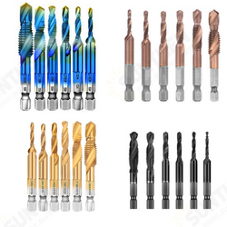 6pcs M3-M10 Combination Drill Tap Bit Set HSS 6542 Deburr Countersink Drill Bits 6pcs M3-M10 Combination Drill Tap Bit Set HSS 6542 Deburr Countersink Drill Bits