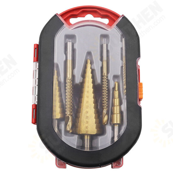 6pcs Step Drill Bits Woodworking Broaching Saw Drill Set HSS 4241 Titanium-plated Step Drill for Metal Wood 6pcs Step Drill Bits Woodworking Broaching Saw Drill Set HSS 4241 Titanium-plated Step Drill for Metal Wood