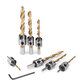 7/8Pcs 3-10mm Round Shank Titanium Coated Countersink Drill Bit Set Replacement Three Point Carpentry Tool Woodworking Tool With Hexagon L-Wrench 7/8Pcs 3-10mm Round Shank Titanium Coated Countersink Drill Bit Set Replacement Three Point Carpentry Tool Woodworking Tool With Hexagon L-Wrench