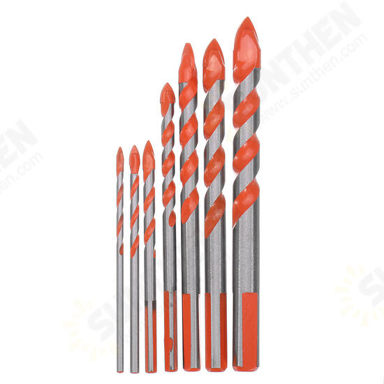 7Pcs 3-12mm Triangle Shank Drill 3/4/5/6/8/10/12mm Ceramic Glass Hole Wall Twist Spiral Drill Bit