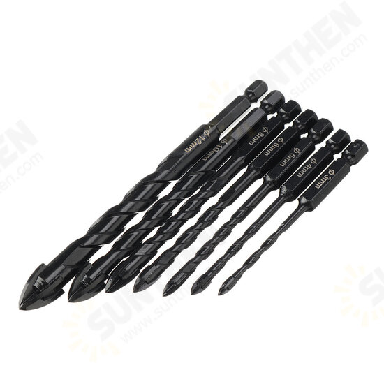7Pcs 4 Flutes Masonry Drill Bits Tungsten Carbide Tip Ceramic Concrete Drill Bit Set For Glass Tile Brick Plastic Wood Wall Mirror Ceramic Tile 7Pcs 4 Flutes Masonry Drill Bits Tungsten Carbide Tip Ceramic Concrete Drill Bit Set For Glass Tile Brick Plastic Wood Wall Mirror Ceramic Tile