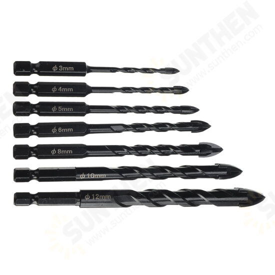 7Pcs 4 Flutes Masonry Drill Bits Tungsten Carbide Tip Ceramic Concrete Drill Bit Set For Glass Tile Brick Plastic Wood Wall Mirror Ceramic Tile 7Pcs 4 Flutes Masonry Drill Bits Tungsten Carbide Tip Ceramic Concrete Drill Bit Set For Glass Tile Brick Plastic Wood Wall Mirror Ceramic Tile