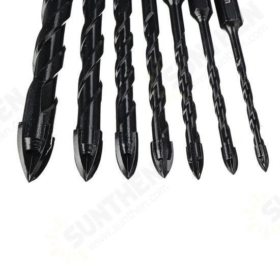 7Pcs 4 Flutes Masonry Drill Bits Tungsten Carbide Tip Ceramic Concrete Drill Bit Set For Glass Tile Brick Plastic Wood Wall Mirror Ceramic Tile 7Pcs 4 Flutes Masonry Drill Bits Tungsten Carbide Tip Ceramic Concrete Drill Bit Set For Glass Tile Brick Plastic Wood Wall Mirror Ceramic Tile