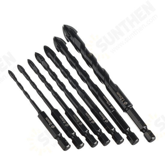 7Pcs 4 Flutes Masonry Drill Bits Tungsten Carbide Tip Ceramic Concrete Drill Bit Set For Glass Tile Brick Plastic Wood Wall Mirror Ceramic Tile 7Pcs 4 Flutes Masonry Drill Bits Tungsten Carbide Tip Ceramic Concrete Drill Bit Set For Glass Tile Brick Plastic Wood Wall Mirror Ceramic Tile