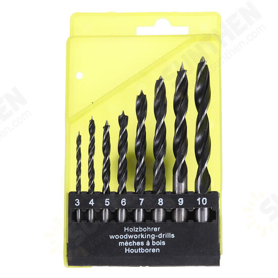 8pcs 3-10mm Carbon Steel Working Auger Drill Woodworking Tool Twist Drill Bit Set 8pcs 3-10mm Carbon Steel Working Auger Drill Woodworking Tool Twist Drill Bit Set