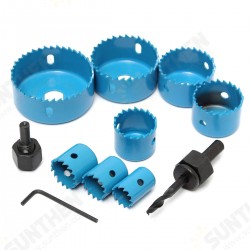 8pcs Blue Hole Saw Cutter Set with Hex Wrench Wood Alloy Iron Cutter for Woodworking
