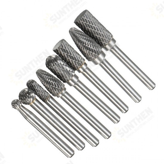 8pcs Carbide Rotary Burr Set 1/4 Inch Shank File Power Tool 8pcs Carbide Rotary Burr Set 1/4 Inch Shank File Power Tool