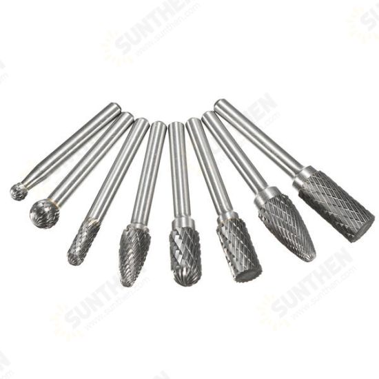 8pcs Carbide Rotary Burr Set 1/4 Inch Shank File Power Tool 8pcs Carbide Rotary Burr Set 1/4 Inch Shank File Power Tool