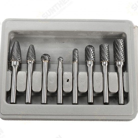 8pcs Carbide Rotary Burr Set 1/4 Inch Shank File Power Tool 8pcs Carbide Rotary Burr Set 1/4 Inch Shank File Power Tool