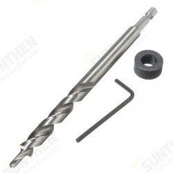 9.5mm Twist Step Drill Bit With Depth Stop Collar for Pocket Hole Jig Kit