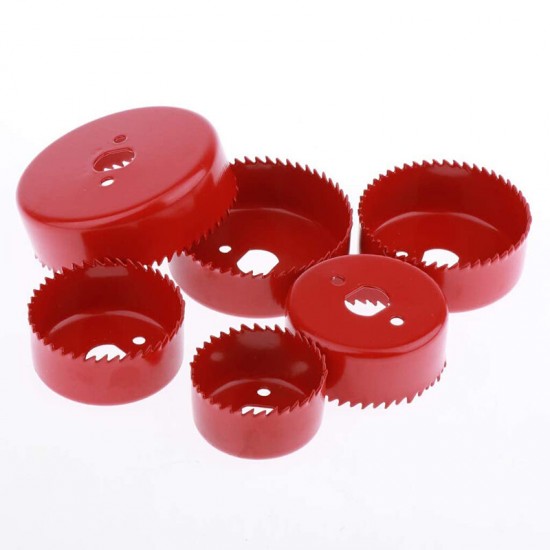 9pcs 51-89mm Hole Saw Cutter Set with Drill Head Anti-slip Fixing Plate Hexagon Shank Arbor