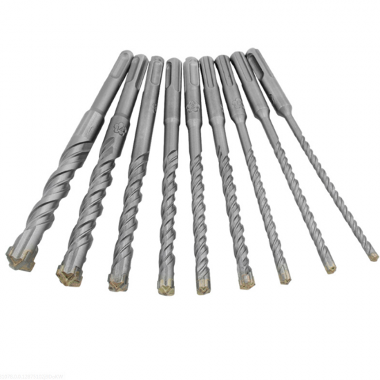 9pcs 5mm-16mm Round Shank Electric Hammer Drill Bit Carbide Impact Masonry Drill Bit for Wall Concrete Drilling