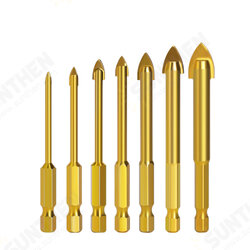 Alloy Triangle Drill Set Ceramic Tile Glass Hole Opener Reaming Hexagonal Shank Slot Drill Bit